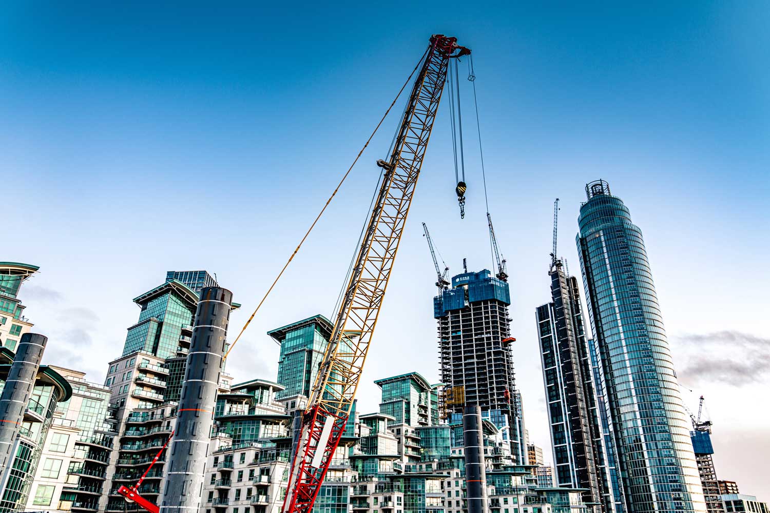 Modern skyscraper construction site