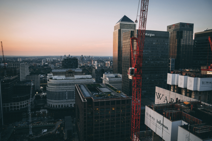 Canary Wharf, London - construction site